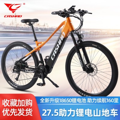 卡莎蒂铝合金电动山地车48V500W八方电机锂电池助力代步成人电车