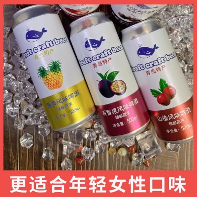 青岛特产果味原浆啤酒500ml精酿果啤全麦芽发酵菠萝百香工厂直销图2