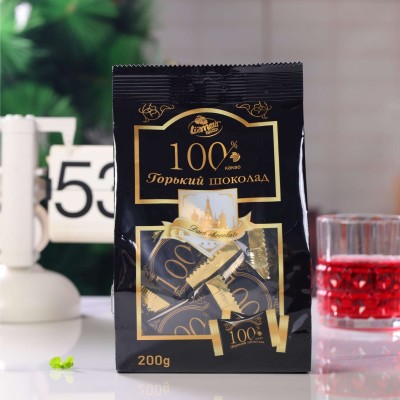 俄罗斯进口纯黑巧克力100%可可脂每日苦黑巧原袋装健身圣诞零食品图3