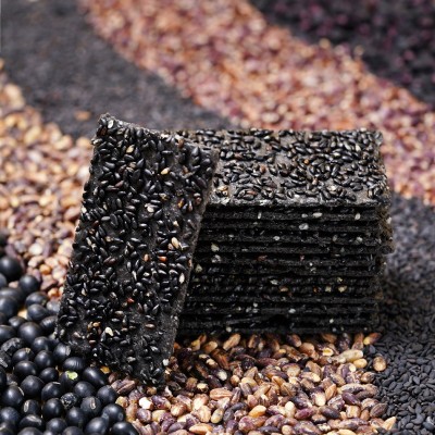 煌记新品黑谷芝麻薄脆饼干330g盒装无蔗糖高钙高膳食纤维休闲零食图4