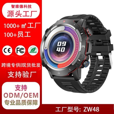 新款ZW48智能手表心率体温血糖监测旋钮一键通话音乐户外运动手表图2