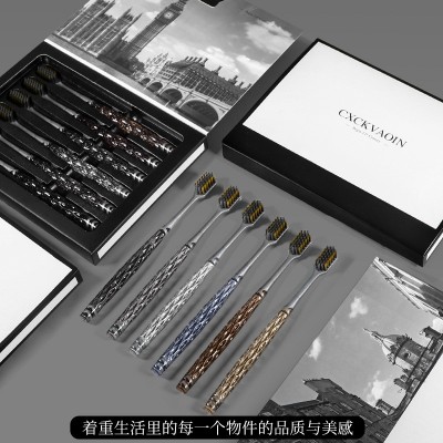 CXCKVAOIN水晶软毛牙刷洁净护龈牙刷轻奢家用6支装牙刷图3