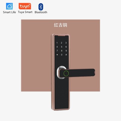 半自动一握开家用指纹锁木门室内门办公室门智能门锁免打孔指纹锁图3