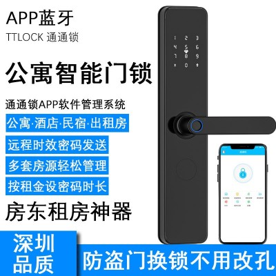 APP远程公寓密码锁通通锁酒店民宿日租房防盗木门刷卡智能指纹锁图2