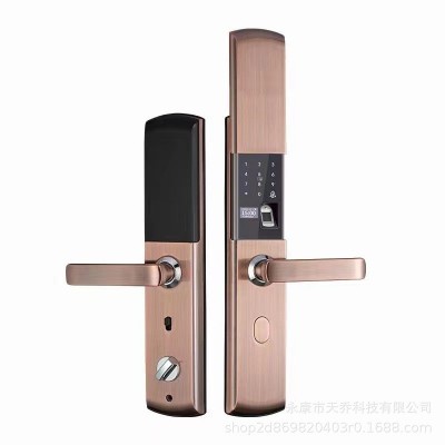 三汉一握开指纹锁智能门锁全自动滑盖玻璃木门防盗锁电子密码家用图4