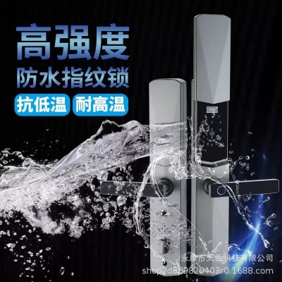 三汉滑盖指纹锁智能门锁耐寒抗冻防水指纹锁室内防盗锁一握开密码图3
