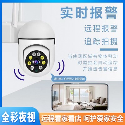 外贸跨境2MP无线WiFi摄像头360度全景室内外监控器壁挂小黄人球机图2