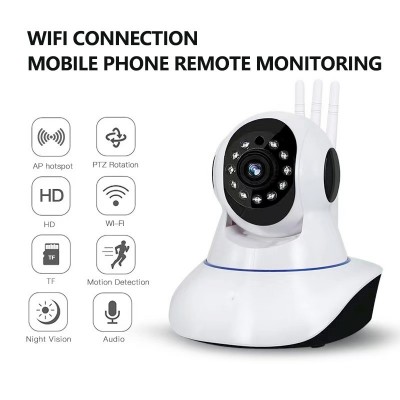 光头强三天线无线WiFi网络摄像机1080P高清远程家用监控摄像头图2