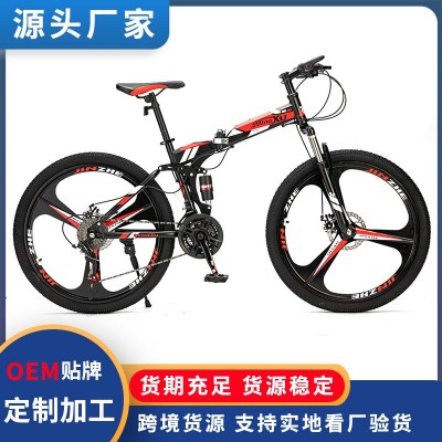 跨境批发山地车26寸变速折叠减震单车bicycle碟刹学生山地自行车图3