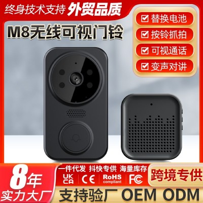智能家用无线可视门铃智能叮咚门铃呼叫器双向对讲可视门铃按铃图2