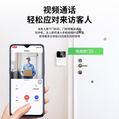 厂家批发智能可视门铃 X9无线远程家用监控视频对讲高清夜视抓拍图2