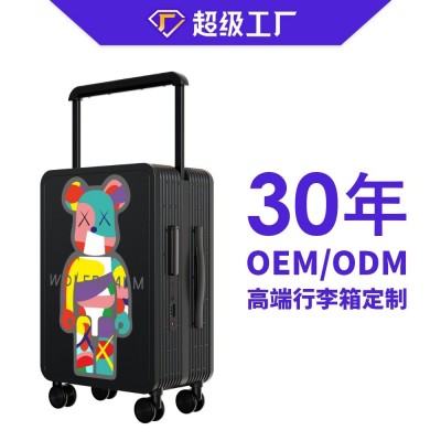 宽拉杆行李箱女20寸登机拉杆箱男旅行箱轻便静音万向轮铝框工厂图2