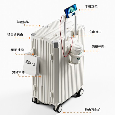 新款行李箱学生大容量万向轮拉杆箱旅行箱多功能密码箱结实耐用图4