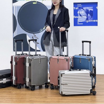 登机箱静音万向轮旅行箱铝框男大学生皮箱大容量女密码拉杆行李箱图2