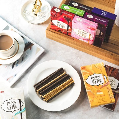 格力高百醇注心饼干48g抹茶牛奶味巧克力味味办公室休闲糕点零食图3