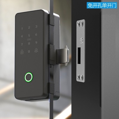 跨境专供多国语言办公室商用双开玻璃门涂鸦智能电子密码蓝牙锁图2