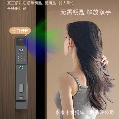 涂鸦指纹锁3D人脸识别智能门锁家用全自动电子密码锁猫眼厂家批发图3