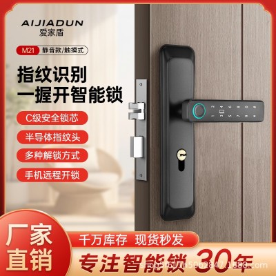 卧室房门双排涂鸦智能锁家用室内木门指纹锁办公室电子密码门锁图2