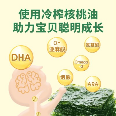 核桃油海苔片13.5g儿童孕妇即食紫菜剂袋装海味零食图2