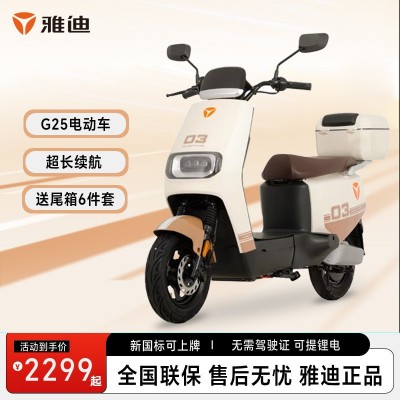 雅迪电动车G25-H成人电瓶车自行车2024新款电单车小电驴超长续航图2