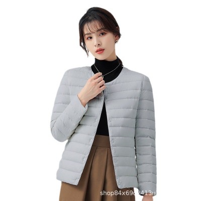 2024新款秋冬轻薄羽绒服内胆马甲女短款圆领大码内穿外穿保暖背心图5