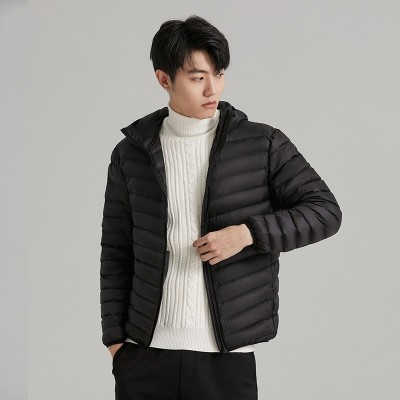 平湖羽绒服男轻薄款新款冬季男士90白鸭绒休闲时尚连帽短款外套图3