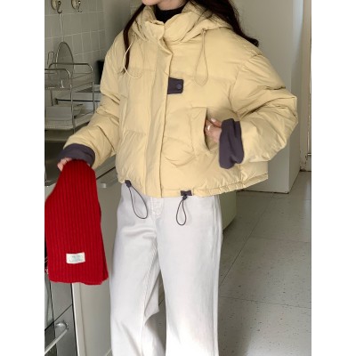 连帽羽绒服女冬季广州十三行2024新款加厚白鸭绒面包服保 暖外套图2