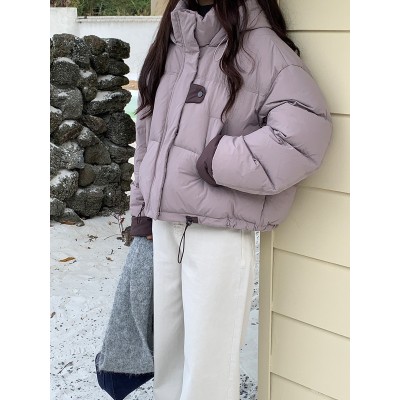 连帽羽绒服女冬季广州十三行2024新款加厚白鸭绒面包服保 暖外套图3