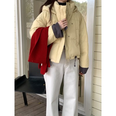 连帽羽绒服女冬季广州十三行2024新款加厚白鸭绒面包服保 暖外套图4
