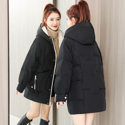 羽绒棉服女中长款2024新韩版宽松面包服加厚时尚棉衣休闲棉袄外套图4
