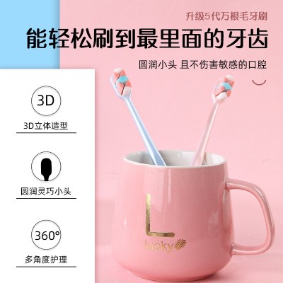 炫彩万根毛牙刷高颜值纳米超细软毛成人情侣家庭月子厂家批发代发图2