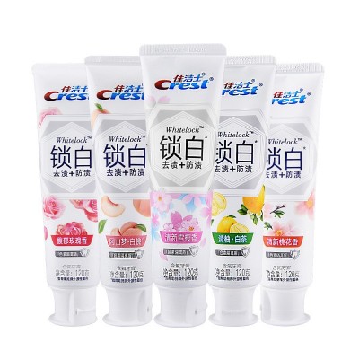 120g佳洁士牙膏批发锁白3D炫白含氟固齿清新口气樱花白桃正品去渍图3
