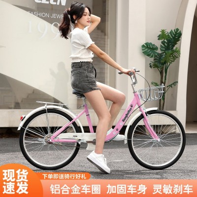 自行车成年人男女中大学生轻便通勤淑女公主轻实心胎自行车单车图3