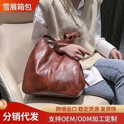 厂家货源 软皮手提包2024新款包包女大容量简约单肩包托特包图2