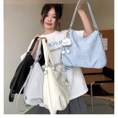 批发简约森系通勤托特包质感学生上课双肩背包单肩斜挎包包手提包图2