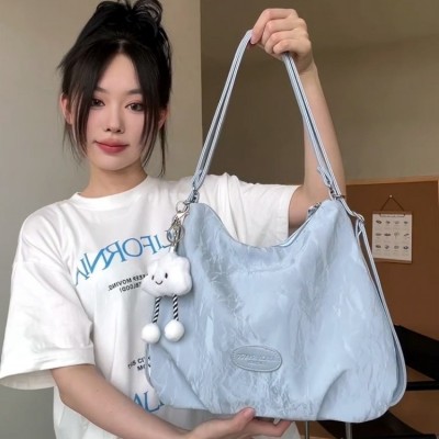 批发简约森系通勤托特包质感学生上课双肩背包单肩斜挎包包手提包图3