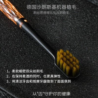 网红水晶软毛牙刷可拆卸式五支装成人家庭装宽头家用软毛牙刷批发图3