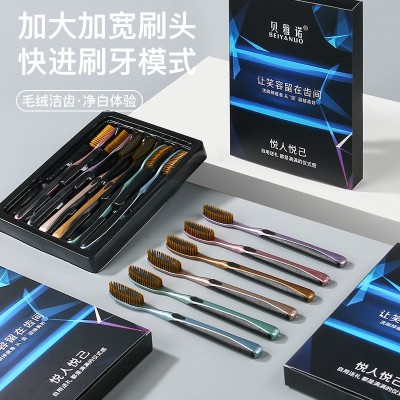 贝雅诺长头牙刷六支礼盒装加长刷头高效清洁成人家用大头牙刷批发图5