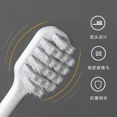 成人银离子抗菌牙刷2支装 情侣家用宽头超细软毛牙刷厂家现货批发图3