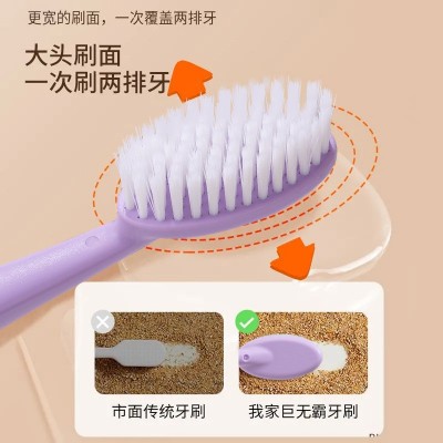 【两支装巨无霸大头牙刷】高颜值成人家用软毛高档情侣牙刷专用图2