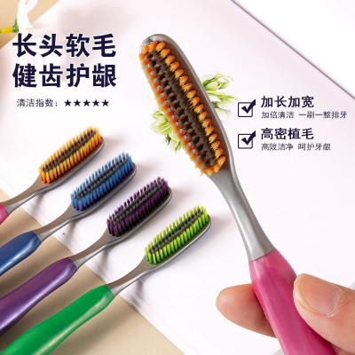 网红爆款创新高档U型高效洁净长头软毛成人家用长头牙刷图2