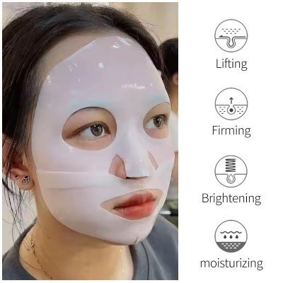 跨境face mask胶原蛋白灌注面膜越敷越薄分体式全英文白变透面膜图2