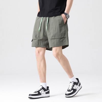 工装短裤男夏季新款冰丝薄款运动休闲男裤纯色大口袋宽松五分裤子图2