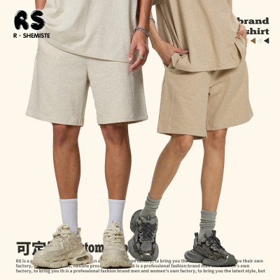 RS男装|2025跨境380G纯棉重磅男士短裤FOG美式抽绳直筒运动短裤男图2