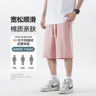 2025短裤夏季潮流宽松纯色男士休闲裤运动裤时尚夏款短裤ins港风图3