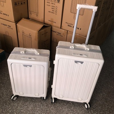 多功能行李箱铝框前置开口拉杆箱开盖旅行箱密码箱20寸登机箱批发图3