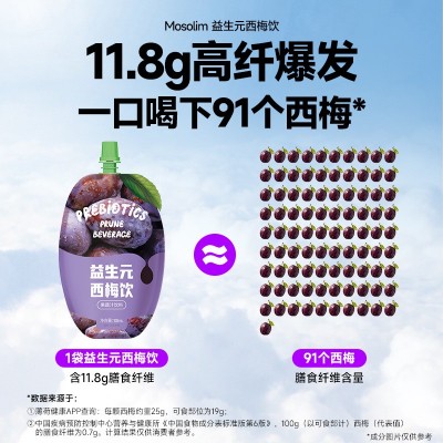 益生元西梅饮品果泥酵素益生菌西梅汁鲜果蔬膳食纤维大餐救星饮料图3