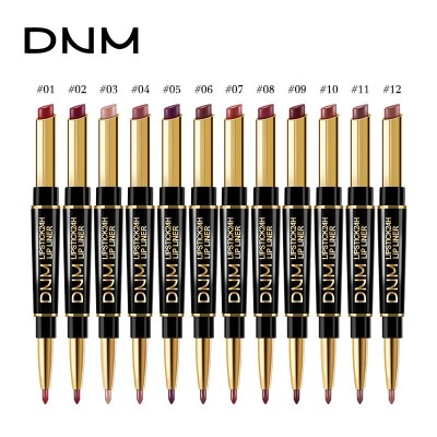 DNM双头口红唇线笔珠光哑光显色防水口红唇笔 跨境专供图2