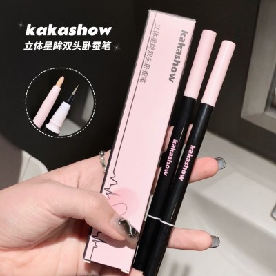 kakashow立体星眸双头卧蚕笔伪素颜妈生自然阴影提亮持妆 韩系眼妆