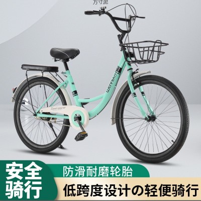 自行车女式成人24寸22中大学生免充气实心胎轻便通勤淑女代步单车图4